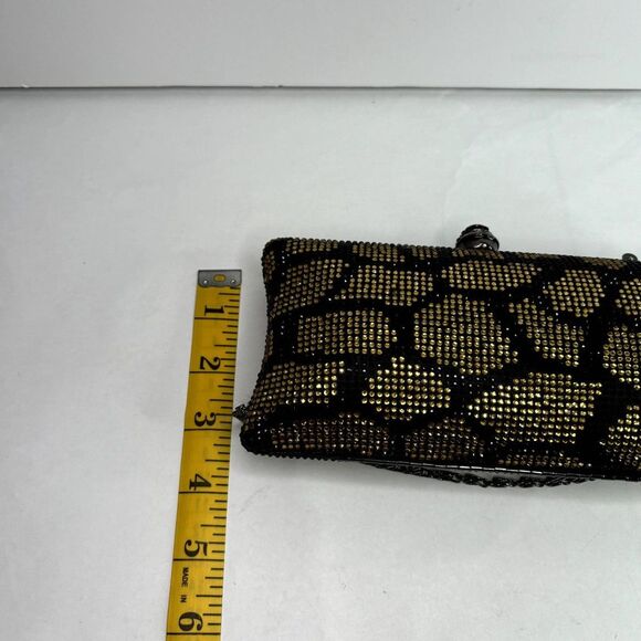 Kate Landry Jeweled Encrusted Animal Print Clutch Purse Chain Womens Designer - Picture 7 of 10